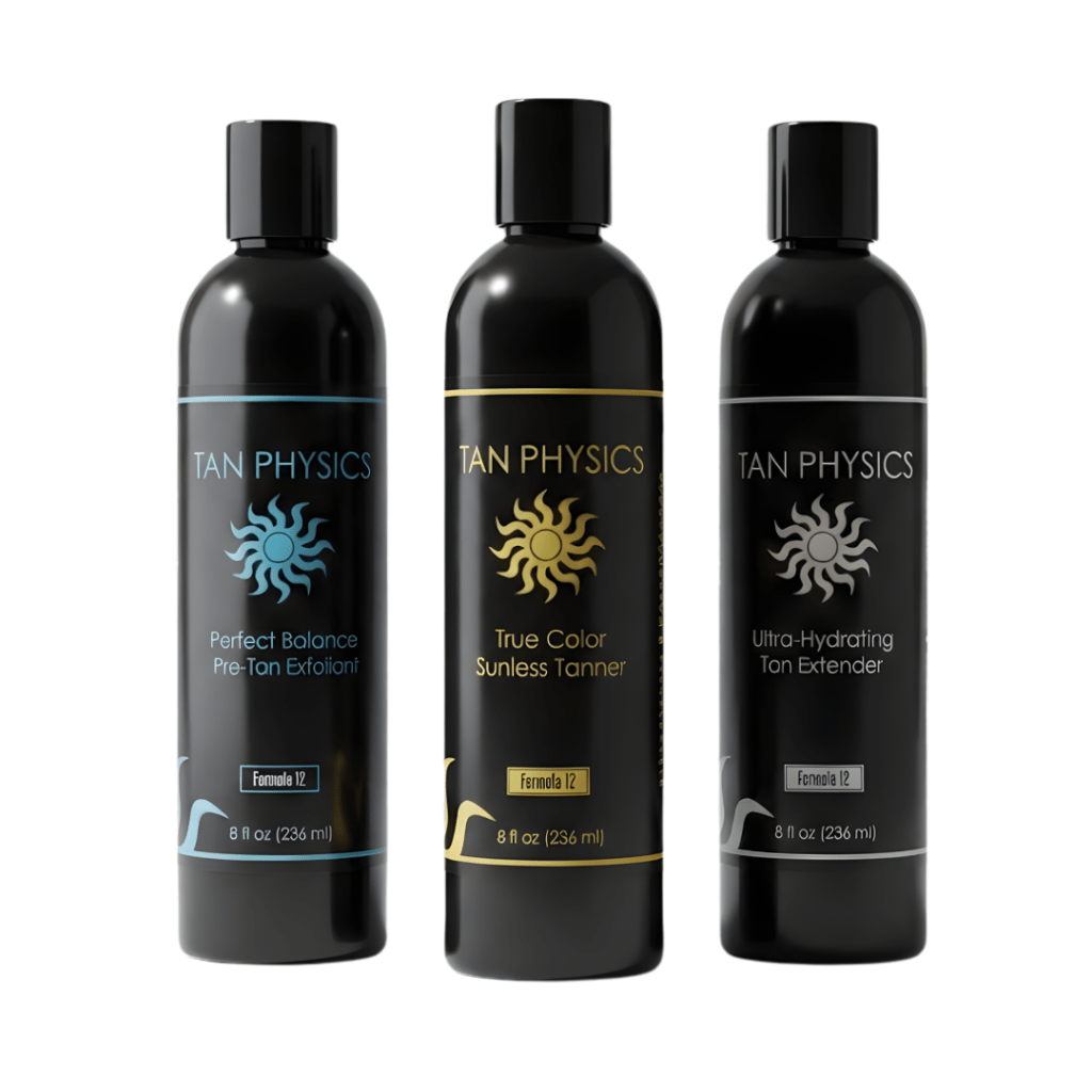 Tan Physics True Color product bottles